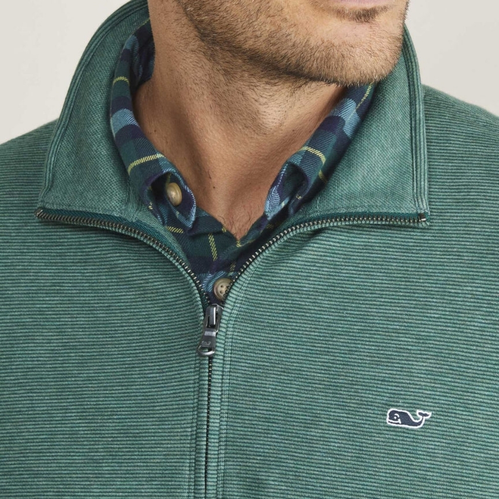 Vineyard Vines Men's Green Zip-Up Sweater